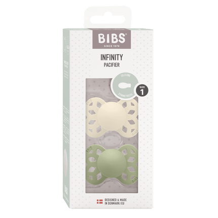 BIBS Speen Maat 1 Silicone Symmetrical Ivory/Sage 2st - BIBS - Babywinkel - 5713795246526
