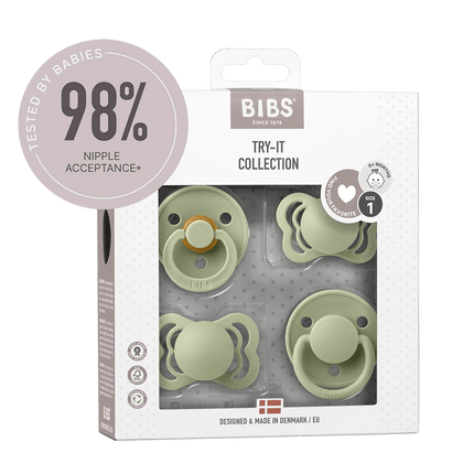 BIBS Speen Maat 1 Testpakket Sage - BIBS - Babywinkel - 5713795222896