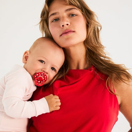 BIBS Spenen Maat 1 Studio Colour Polka Latex Blossom/Candy Apple 2st koop je bij Babywinkel