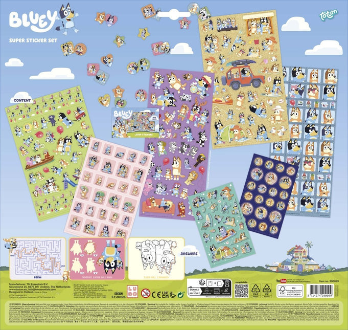 Bluey Stickers 7st - Babywinkel - 8714274290099