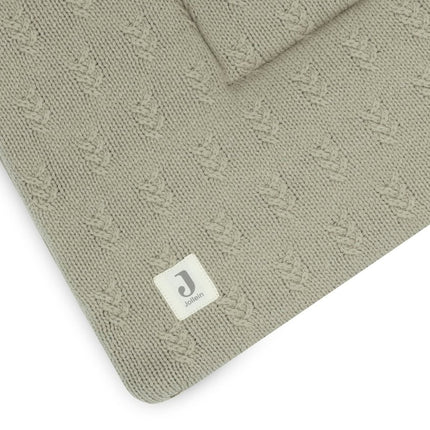 Boxkleed 75x95cm Grain Knit - Olive Green - Babywinkel - 8717329377721