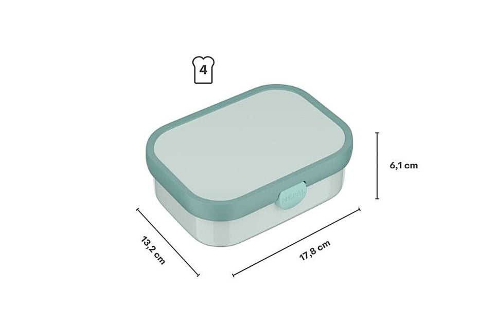 Campus Bento lunchbox met vorkje - Cool mint - Babywinkel - 8720294056447