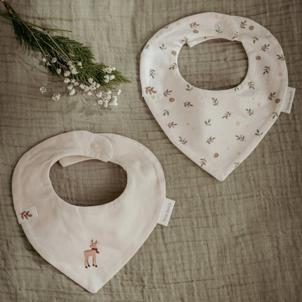 Lot de 2 bavoirs Bandana Petit Noël