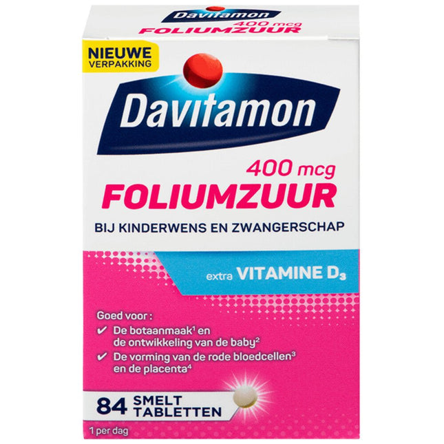 Davitamon Zwangerschapsvitamines Foliumzuur met Vitamine D3 - Davitamon - Babywinkel - 8710537042856