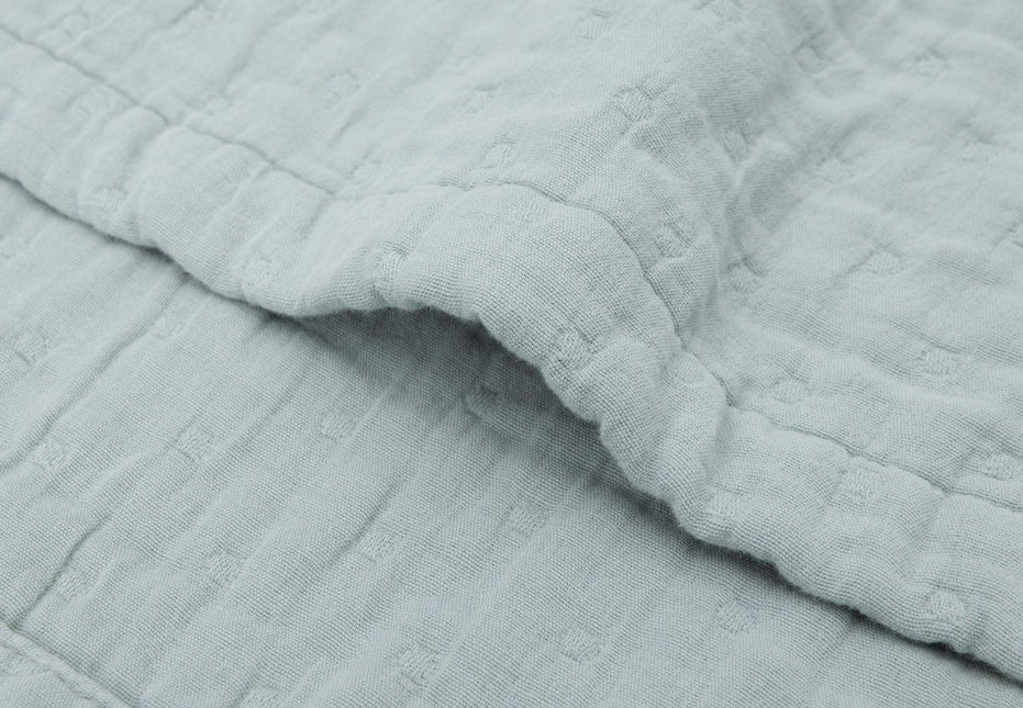 Deken Hydrofiel 75x100cm Jacquard - Sea Green - GOTS - Babywinkel - 8717329393516