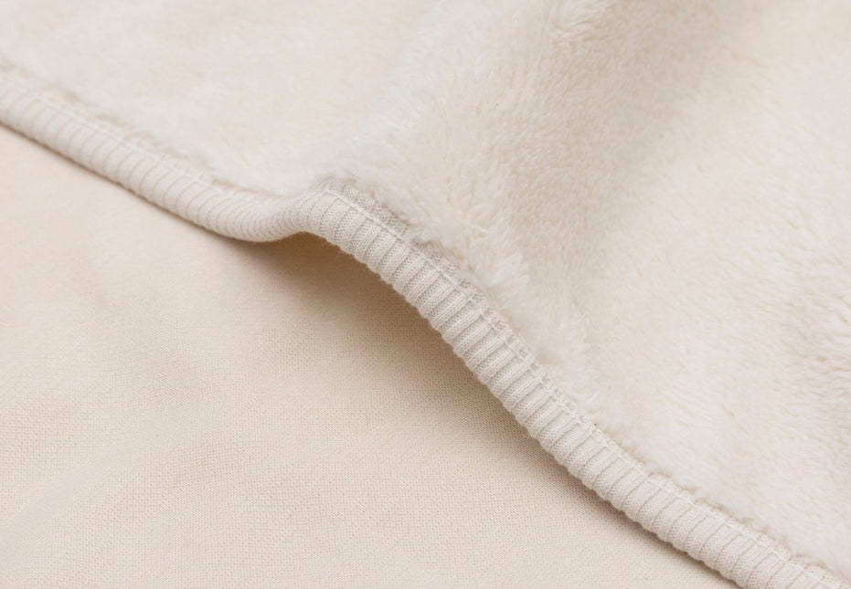Deken Ledikant 100x150cm Basic Jersey/Sherpa - Oatmeal - Babywinkel - 8717329400122