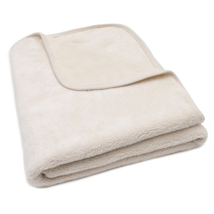 Deken Ledikant 100x150cm Basic Jersey/Sherpa - Oatmeal - Babywinkel - 8717329400122