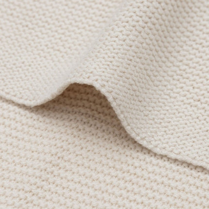 Deken Ledikant 100x150cm Basic Knit - Oatmeal - Babywinkel - 8717329400016