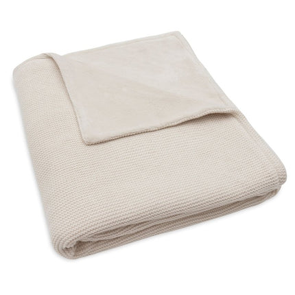 Deken Ledikant 100x150cm Basic Knit - Oatmeal/Velvet - Babywinkel - 8717329403895