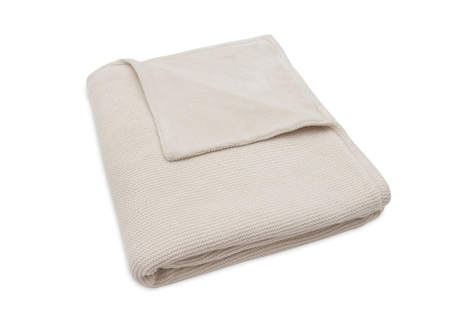 Deken Ledikant 100x150cm Basic Knit - Oatmeal/Velvet - Babywinkel - 8717329403895