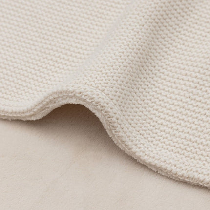 Deken Ledikant 100x150cm Basic Knit - Oatmeal/Velvet - Babywinkel - 8717329403895
