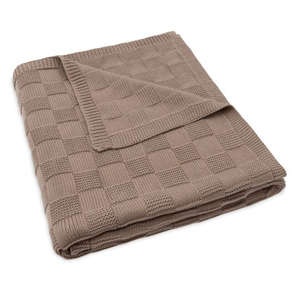 Deken Ledikant 100x150cm Box Knit - Milky Coffee - GOTS - Babywinkel - 8717329400030