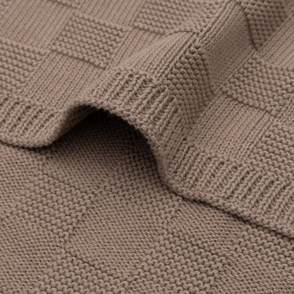 Deken Ledikant 100x150cm Box Knit - Milky Coffee - GOTS - Babywinkel - 8717329400030