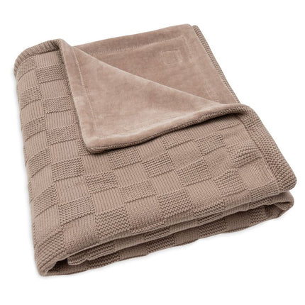 Deken Ledikant 100x150cm Box Knit - Milky Coffee/Velvet - GOTS - Babywinkel - 8717329403918
