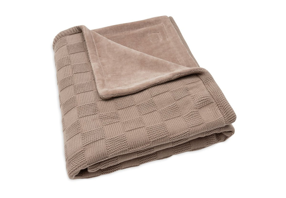 Deken Ledikant 100x150cm Box Knit - Milky Coffee/Velvet - GOTS - Babywinkel - 8717329403918