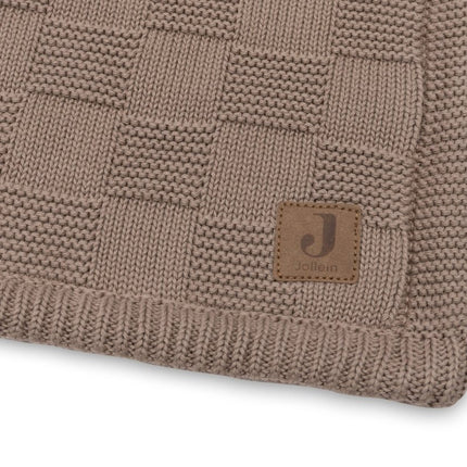 Deken Ledikant 100x150cm Box Knit - Milky Coffee/Velvet - GOTS - Babywinkel - 8717329403918
