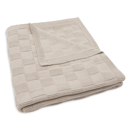 Deken Ledikant 100x150cm Box Knit - Warm Sand - GOTS - Babywinkel - 8717329400023
