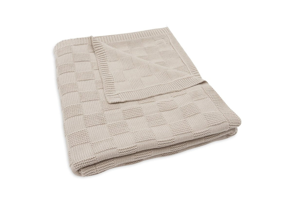 Deken Ledikant 100x150cm Box Knit - Warm Sand - GOTS - Babywinkel - 8717329400023