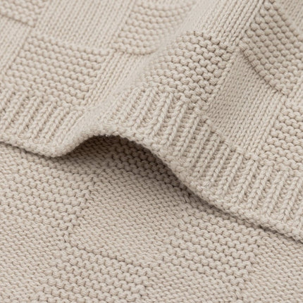 Deken Ledikant 100x150cm Box Knit - Warm Sand - GOTS - Babywinkel - 8717329400023