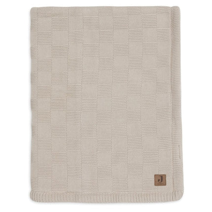 Deken Ledikant 100x150cm Box Knit - Warm Sand/Velvet - GOTS - Babywinkel - 8717329403901