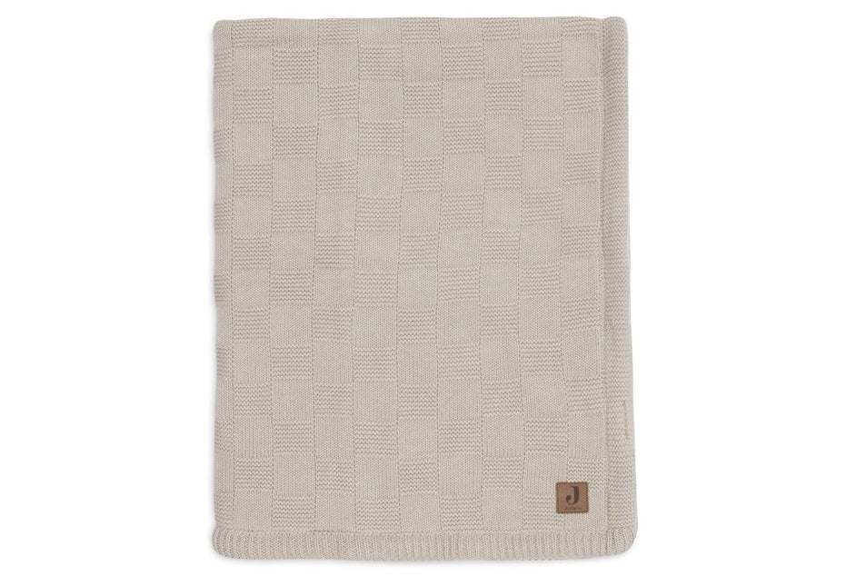 Deken Ledikant 100x150cm Box Knit - Warm Sand/Velvet - GOTS - Babywinkel - 8717329403901