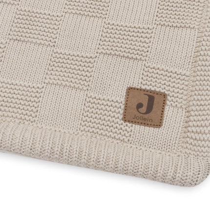 Deken Ledikant 100x150cm Box Knit - Warm Sand/Velvet - GOTS - Babywinkel - 8717329403901