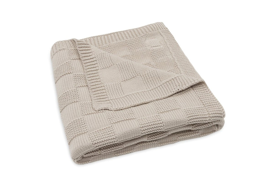 Deken Wieg 75x100cm Box Knit - Warm Sand - GOTS - Babywinkel - 8717329399990