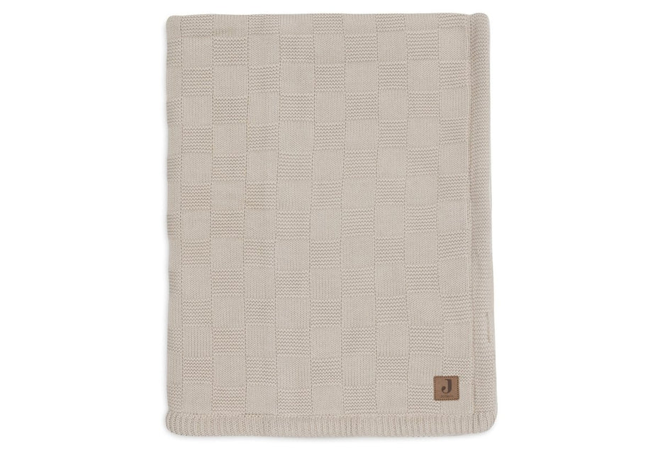 Deken Wieg 75x100cm Box Knit - Warm Sand/Velvet - GOTS - Babywinkel - 8717329403864