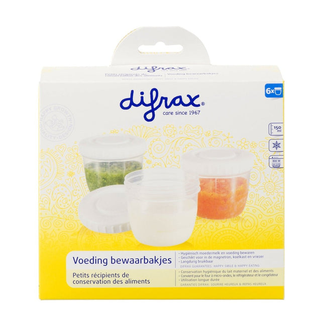 Difrax Voeding Bewaarbakjes (6 Stuks) - Difrax - Babywinkel - 8711736930760