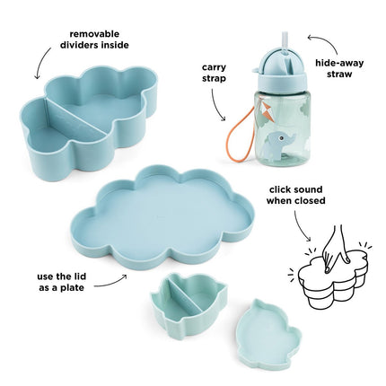 Done by Deer Kinderservies Set Playgrond Blue 3St - Done by Deer - Babywinkel - 5712643051855