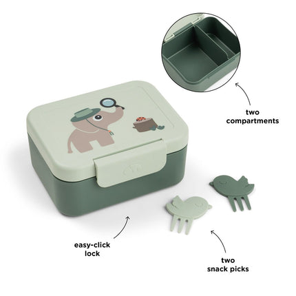 Done by Deer Lunchbox Incl. Snackprikkers Tiny Trails Green koop je bij Babywinkel
