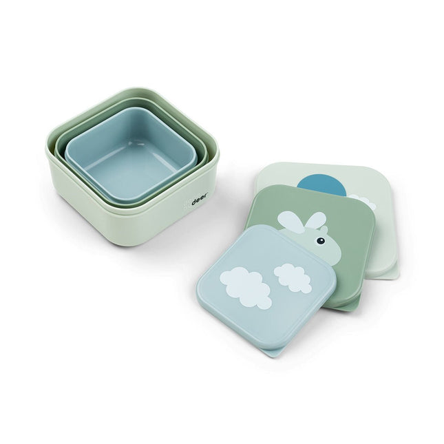 Done by Deer Snackbakje Happy Clouds Green 3st - Done by Deer - Babywinkel - 5712643044796