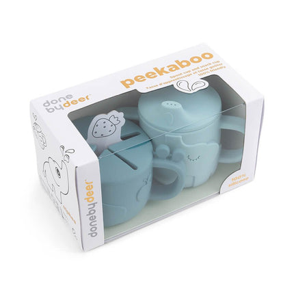 Done by Deer Snackbakje Met Drinkbeker Set Deer Friends Blue - Done by Deer - Babywinkel - 5712643037149