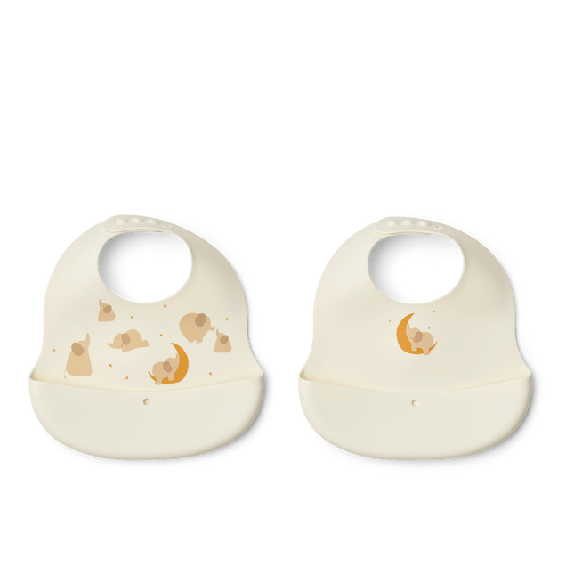 Liewood Slabbetje Ember Elephant/ Creme De La Creme 2St koop je bij Babywinkel