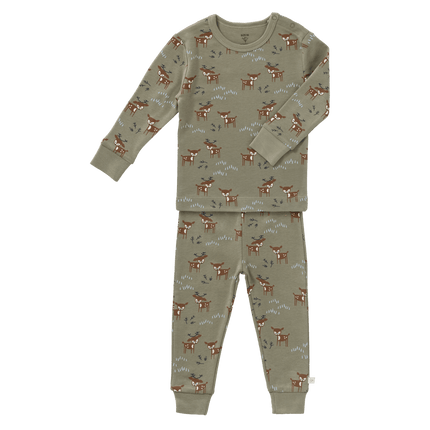 Fresk Baby Pyjama Deer Olive 2 delig - Babywinkel - 8720574694048