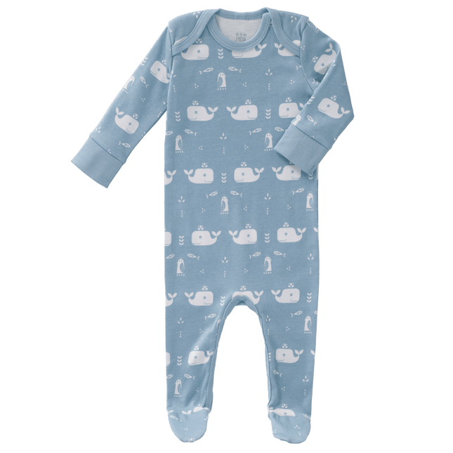 Fresk Baby Pyjama Met Voet Whale Blue Fog koop je bij Babywinkel