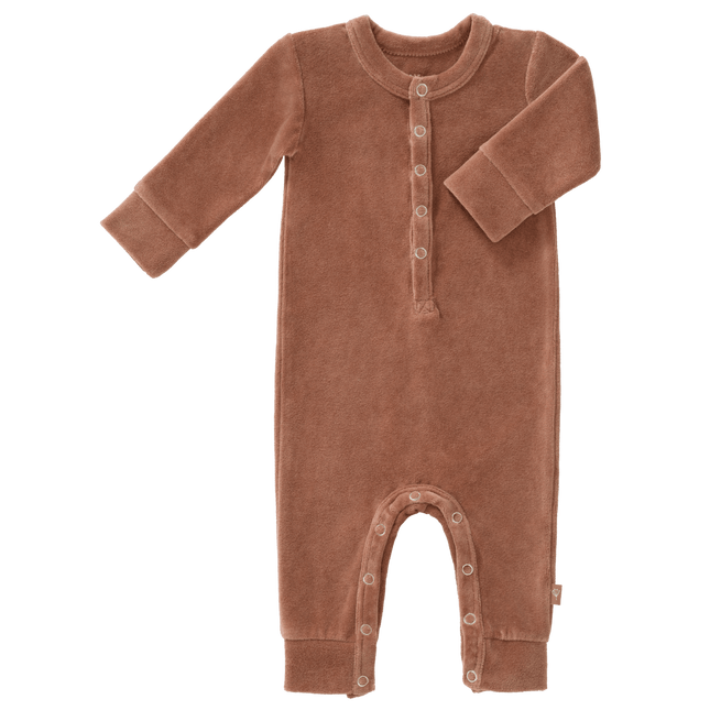 Fresk Baby Pyjama Velours Twany Brown koop je bij Babywinkel