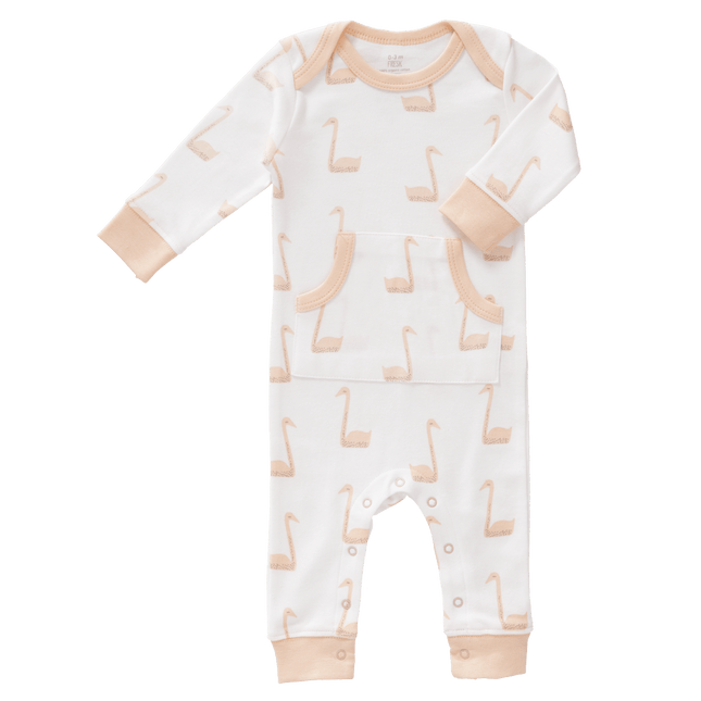 Fresk Baby Pyjama Zonder Voet Swan Pale Peach koop je bij Babywinkel