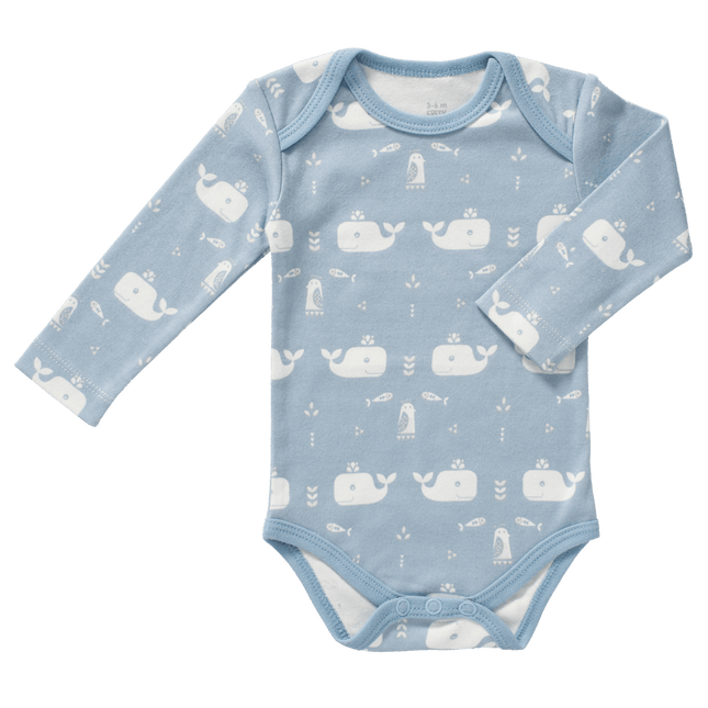 Fresk Romper Lange Mouw Whale Blue Fog - Fresk - Babywinkel - 8718754232920