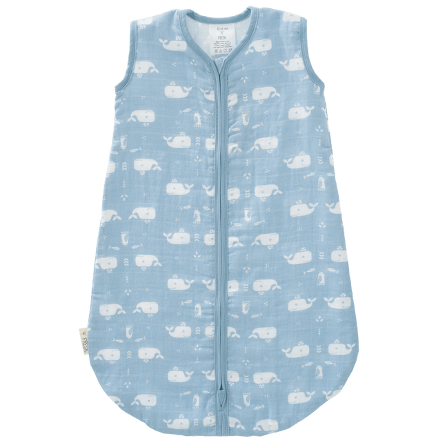 Fresk Slaapzak Baby Muslin Whale Blue Fog 2 - laags - Fresk - Babywinkel - 8718754233637