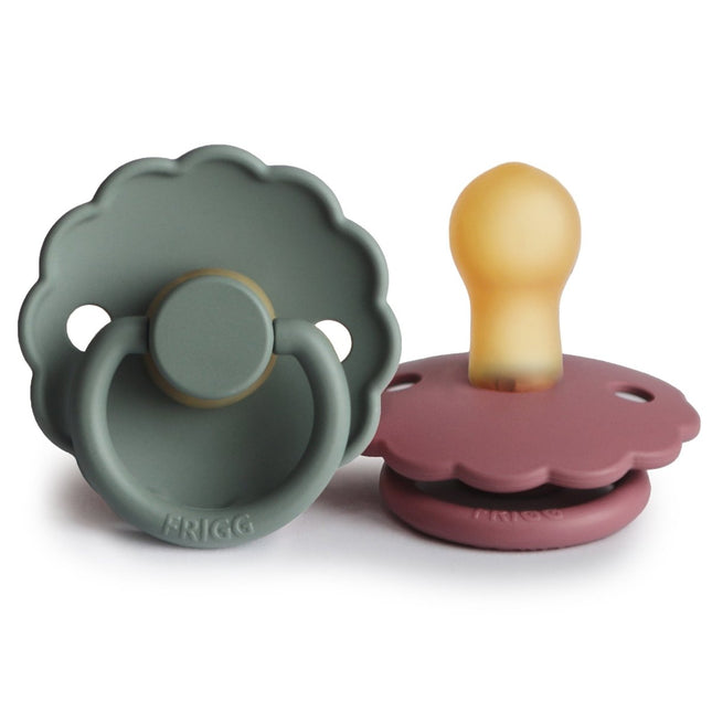 Frigg Speen Maat 1 Daisy Dusty Rose/Lily Pad Latex 2 - Pack - Frigg - Babywinkel - 5715239214184