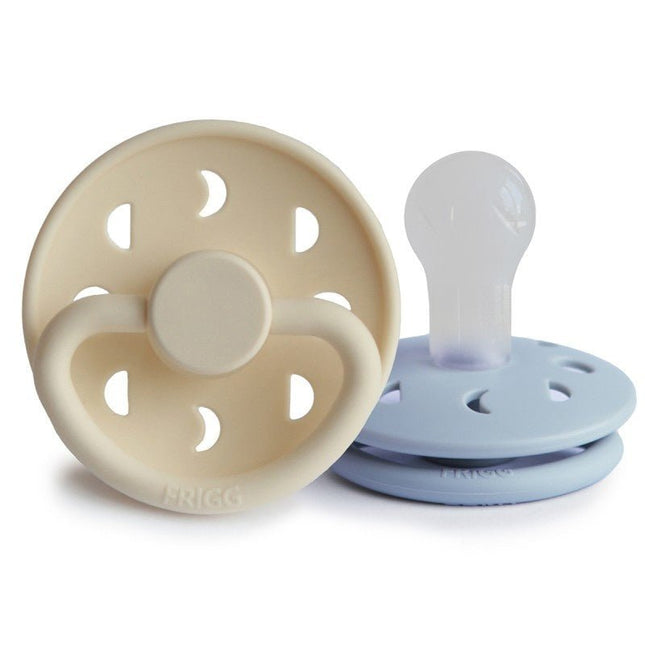 Frigg Speen Maat 1 Moon Cream/Powder Blue Silicone 2 - Pack koop je bij Babywinkel