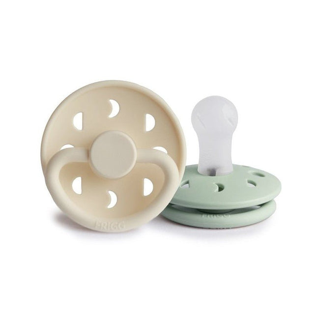 Frigg Speen Maat 1 Moon Cream/Sage Silicone 2 - Pack - Frigg - Babywinkel - 5715239011882