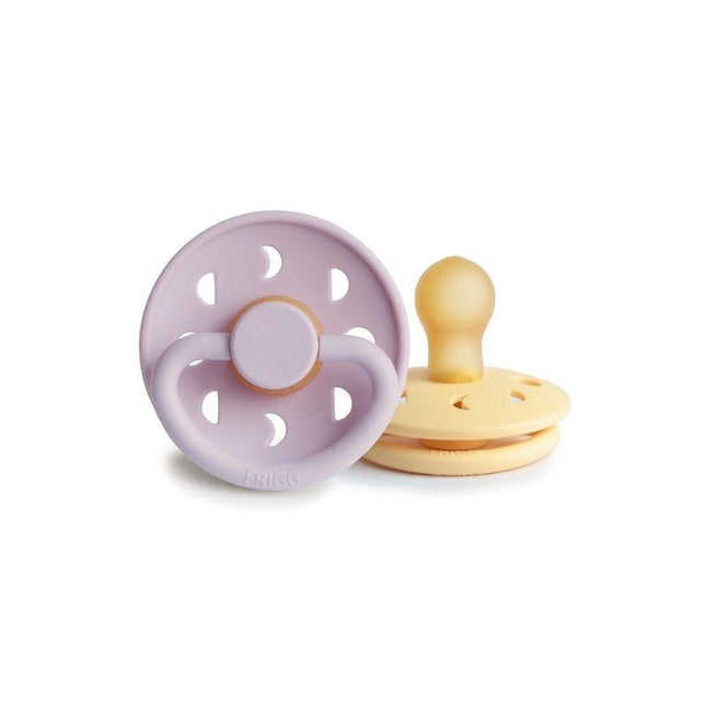 Frigg Speen Maat 1 Moon Pale Daffodil/Soft Lilac Latex 2 - Pack - Frigg - Babywinkel - 5715239614984