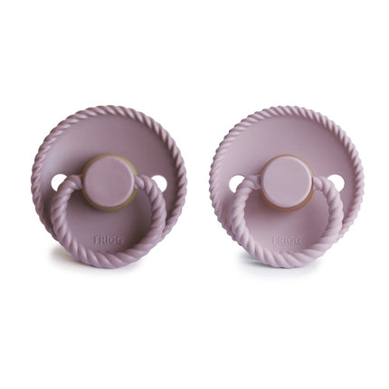 Frigg Speen Maat 1 Rope Tw. Mauve/Soft Lilac Latex 2 - Pack - Frigg - Babywinkel - 5715239021829