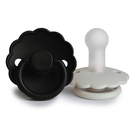 Frigg Speen Maat 2 Daisy Cream/Jet Black Silicone 2 - Pack - Frigg - Babywinkel - 5715239011301