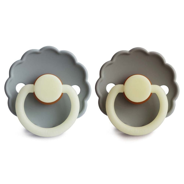 Frigg Speen Maat 2 Daisy Night French Gray / Portobello Silicone 2 - Pack - Frigg - Babywinkel - 5715239011417
