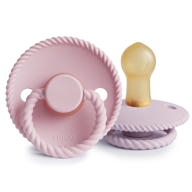 Frigg Speen Maat 2 Rope Baby Pink/Soft Lilac Latex 2 - Pack - Frigg - Babywinkel - 5715239021874