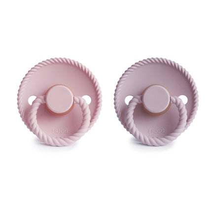 Frigg Speen Maat 2 Rope Baby Pink/Soft Lilac Latex 2 - Pack - Frigg - Babywinkel - 5715239021874