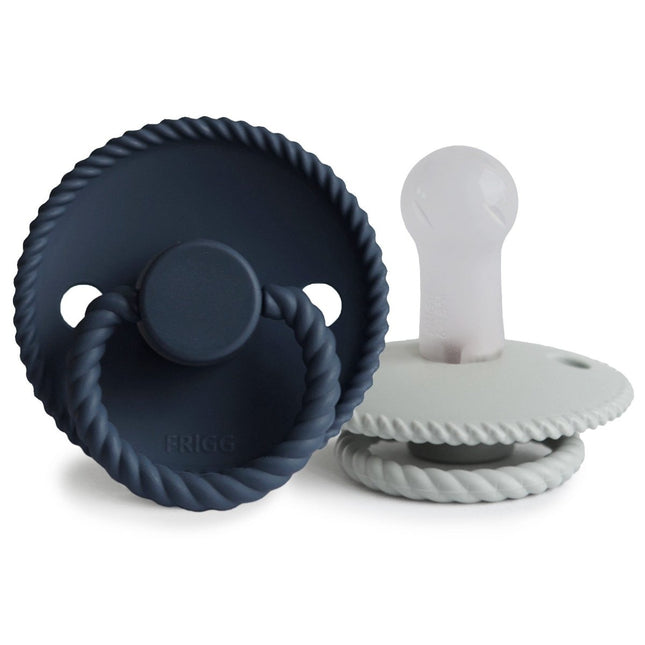 Frigg Speen Maat 2 Rope Sil. Gray/Dark Navy Silicone 2 - Pack - Frigg - Babywinkel - 5715239021973